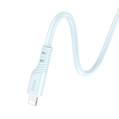 Кабель HOCO X97 Crystal color silicone charging data cable iP light blue (6931474799807)