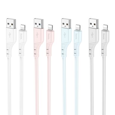 Кабель HOCO X97 Crystal color silicone charging data cable iP light blue (6931474799807)