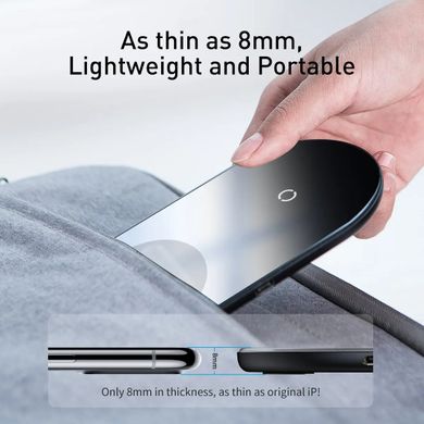 Бездротове зарядний пристрій Baseus Simple 2in1 For Phone + Pods з технологією Qi 18W MAX Чорний