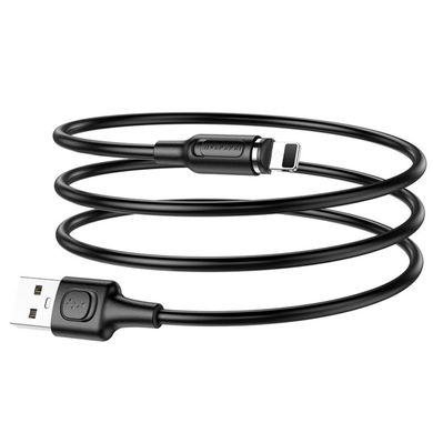 Кабель BOROFONE BX41 USB to iP 2.4A, 1m, PVC, PVC connectors, magnetic, Black (BX41LB)