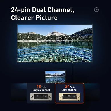 Кабель BASEUS Enjoyment Series DVI Male To DVI Male bidirectional Adapter Cable |2M| Grey