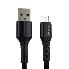 Кабель Mibrand MI-32 Nylon Charging Line USB for Micro 2A 0.5m Black (MIDC/3205MB)