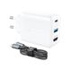Мережевий зарядний пристрій ACEFAST A17 65W GaN multi-function HUB charger set White (AFA17W)