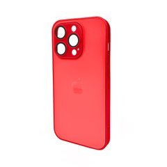 Чехол AG Glass Matt Frame Color Logo для Apple iPhone 14 Pro Coke Red
