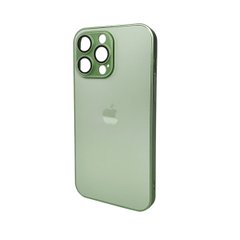 Чехол AG Glass Matt Frame Color Logo для Apple iPhone 14 Pro Max Light Green