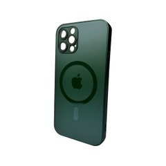 Чохол AG Glass Matt Frame Color MagSafe Logo для Apple iPhone 12 Pro Cangling Green