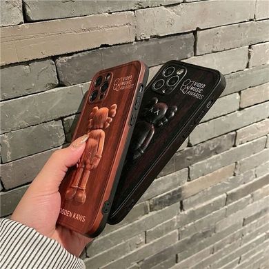 Чехол для iPhone XR Wooden Kaws Черный