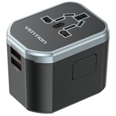 Зарядное устройство Vention 3-Port USB (C + A + A) Universal Travel Adapter (20W/18W/18W) Black (FJCB0) (FJCB0)