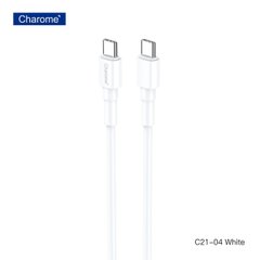 Кабель CHAROME C21-04 USB-C to USB-C charging data cable White (6974324910533)