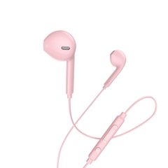 Наушники HOCO M55 Memory sound wire control earphones with mic Pink (6957531099925)
