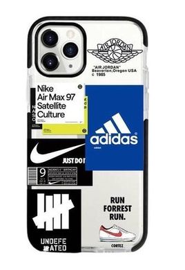 Чохол для iPhone 12 Nike Air Jordan із захистом камери Прозоро-чорний