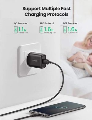 Мережевий зарядний пристрій UGREEN CD122 QC3.0 USB Fast Charger EU (Black) (UGR-70273) (UGR-70273)