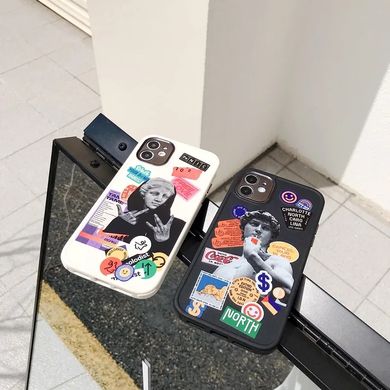 Чохол для iPhone 11 Pro Max Collage Labels Statue David Чорний + захист камери