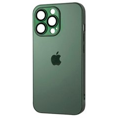 Чехол AG Glass Sapphire Frame MagSafe Logo для Apple iPhone 13 Pro Max Cangling Green