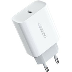 Мережевий зарядний пристрій UGREEN CD137 Fast Charging Power Adapter with PD 20W EU (White) (UGR-60450) (UGR-60450)