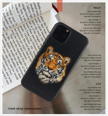 Чохол для iPhone 12 Pro Santa Barbara Polo з вишивкою "Тигр" Чорний