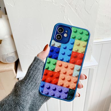 Чехол Разноцветное Лего для iPhone 12 с защитой камеры