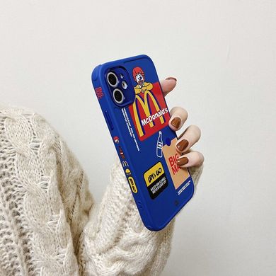 Синий чехол McDonalds для iPhone 12 Pro с защитой камеры