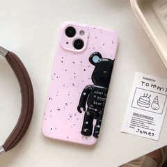 Чехол для iPhone 12 Pro Bearbrick с точечным узором Розовый