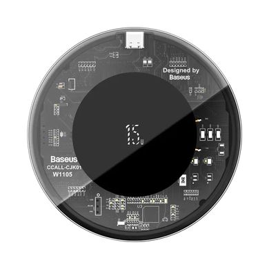 Зарядка Qi BASEUS Simple Wireless Charger |15W| (Updated Version for Type-C) (WXJK-BA02)	transparent