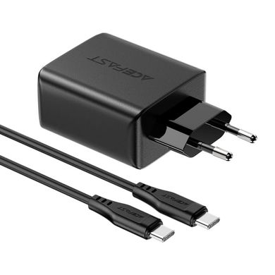 Мережевий зарядний пристрій ACEFAST A13 PD65W(USB-C+USB-C+USB-A) 3-port charger set Black (AFA13B)