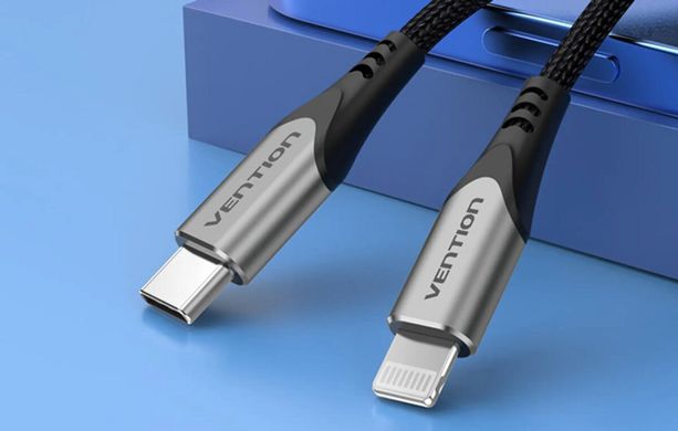Кабель Vention USB 2.0 C to Lightning Cable 1M Gray Aluminum Alloy Type (TACHF) (TACHF)