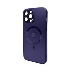 Чохол AG Glass Matt Frame Color MagSafe Logo для Apple iPhone 13 Pro Max Deep Purple