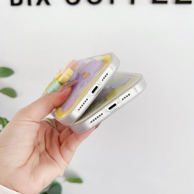 Чехол для iPhone 15 Pro Цветик-Семицветик с ремнем для плеча Фиалковый