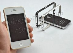 Эксклюзивный ультратонкий металлический бампер для iPhone 4|4S