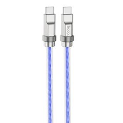 Кабель HOCO U113 Solid 100W silicone charging data cable Type-C to Type-C Blue (6931474790118)