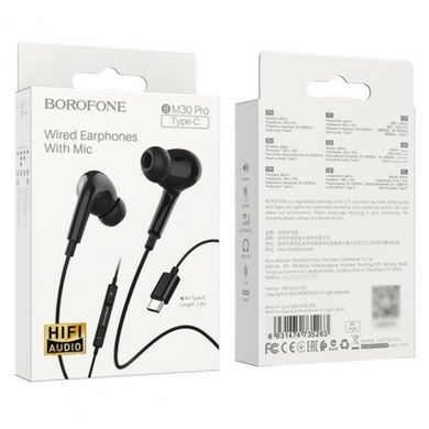 Навушники BOROFONE BM30 Pro Original series earphones for Type-C Black (BM30PCB)