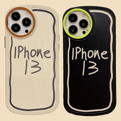 Чехол для iPhone 13 Pro Max с надписью "iPhone 13" Бежевый