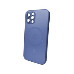 Чохол AG Glass Matt Frame Color MagSafe Logo для Apple iPhone 12 Pro Max Sierra Blue