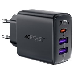 Сетевое зарядное устройство ACEFAST A57 PD35W GaN (2*USB-A+USB-C) charger Black (6974316282730)
