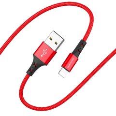 Кабель BOROFONE BX20 USB to iP 2A, 1m, nylon, TPE connectors, Red (BX20LR)