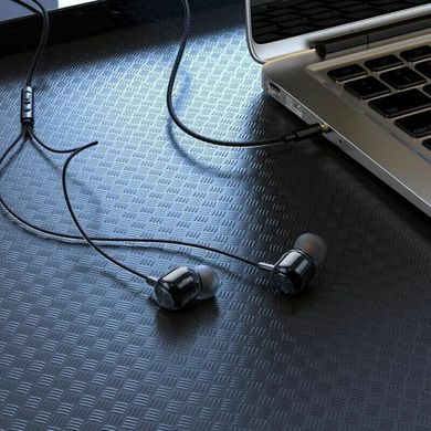 Навушники HOCO M87 String wired earphones with with microphone Gloomy Black (6931474752772)