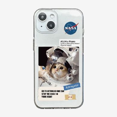 Чохол для iPhone 15 Pro Astronaut Cat NASA Прозорий