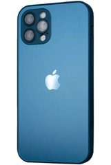 Чехол AG Glass Sapphire Frame MagSafe Logo для Apple iPhone 12 Sea Blue