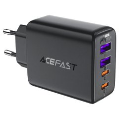 Сетевое зарядное устройство ACEFAST A61 PD45W GaN (2*USB-C+2*USB-A) charger Black (6974316282754)