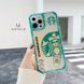 Чехол для iPhone 13 Starbucks с защитой камеры Прозрачно-зеленый