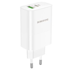 Сетевое зарядное устройство BOROFONE BN10 Sunlight PD65W dual port(1A1C) charger White (6974443388190)