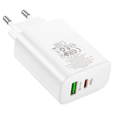 Мережевий зарядний пристрій BOROFONE BN10 Sunlight PD65W dual port(1A1C) charger White (6974443388190)