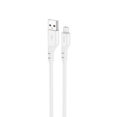 Кабель HOCO X97 Crystal color silicone charging data cable Micro white (6931474799838)