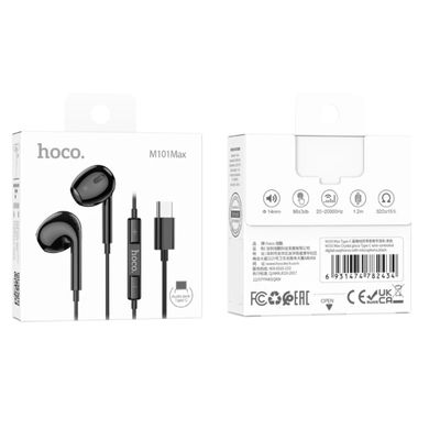 Навушники HOCO M101 Max Crystal grace Type-C wire-controled digital earphones with microphone Black (6931474782434)