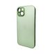 Чехол AG Glass Matt Frame Color Logo для Apple iPhone 15 Light Green