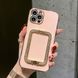 Блискучий чохол для iPhone 13 з підставкою Leading the fashion Рожевий