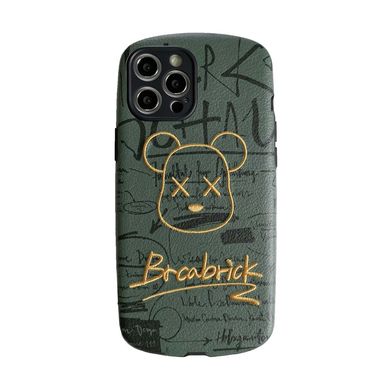 Шкіряний зелений чохол "Bearbrick Kaws" для iPhone 11 Pro Max