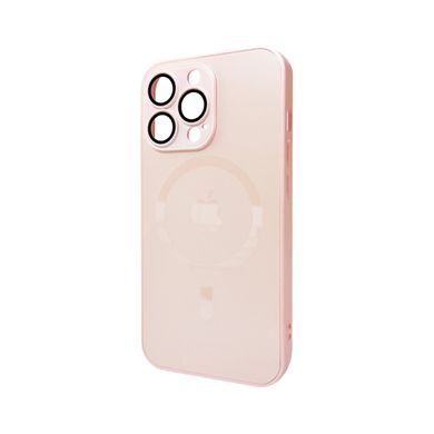 Чехол AG Glass Matt Frame Color MagSafe Logo для Apple iPhone 13 Pro Chanel Pink