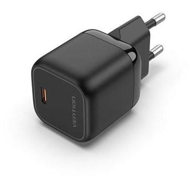 Зарядний пристрій Vention 1-port USB-C GaN Charger(30W) EU-Plug Black (FAKB0-EU) (FAKB0-EU)