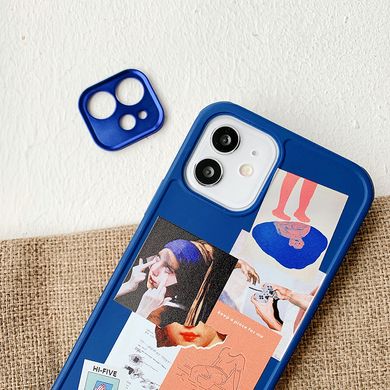 Чохол для iPhone 12 Pro Lady Fashion з боковою печаттю і захистом камери Синій